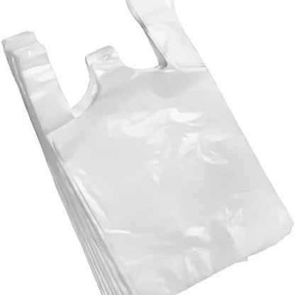 500 BIO Sac de course a bretelle TRANSPARENT (28X14X48) 30 micros sac plastique réutilisable, Sacs de transport Blancs