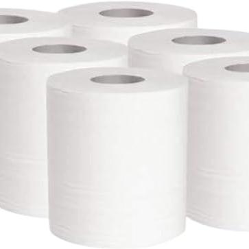 12 Lot Bobine Essuie-mains roulés extra-résistants, Essuie-mains en papier - 12 x rouleaux de 300 m d'essuie-mains en papier blanc (3200 m au total