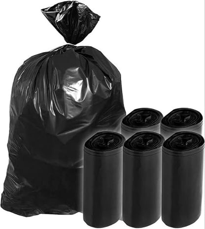 20 Sacs Poubelle Grande Capacité 130L - Lien de Fermeture, Écoresponsables Ultra Résistant, Anti-Fuites 82 x 120 cm Noir Opaque. Biodégradable, Ecologique