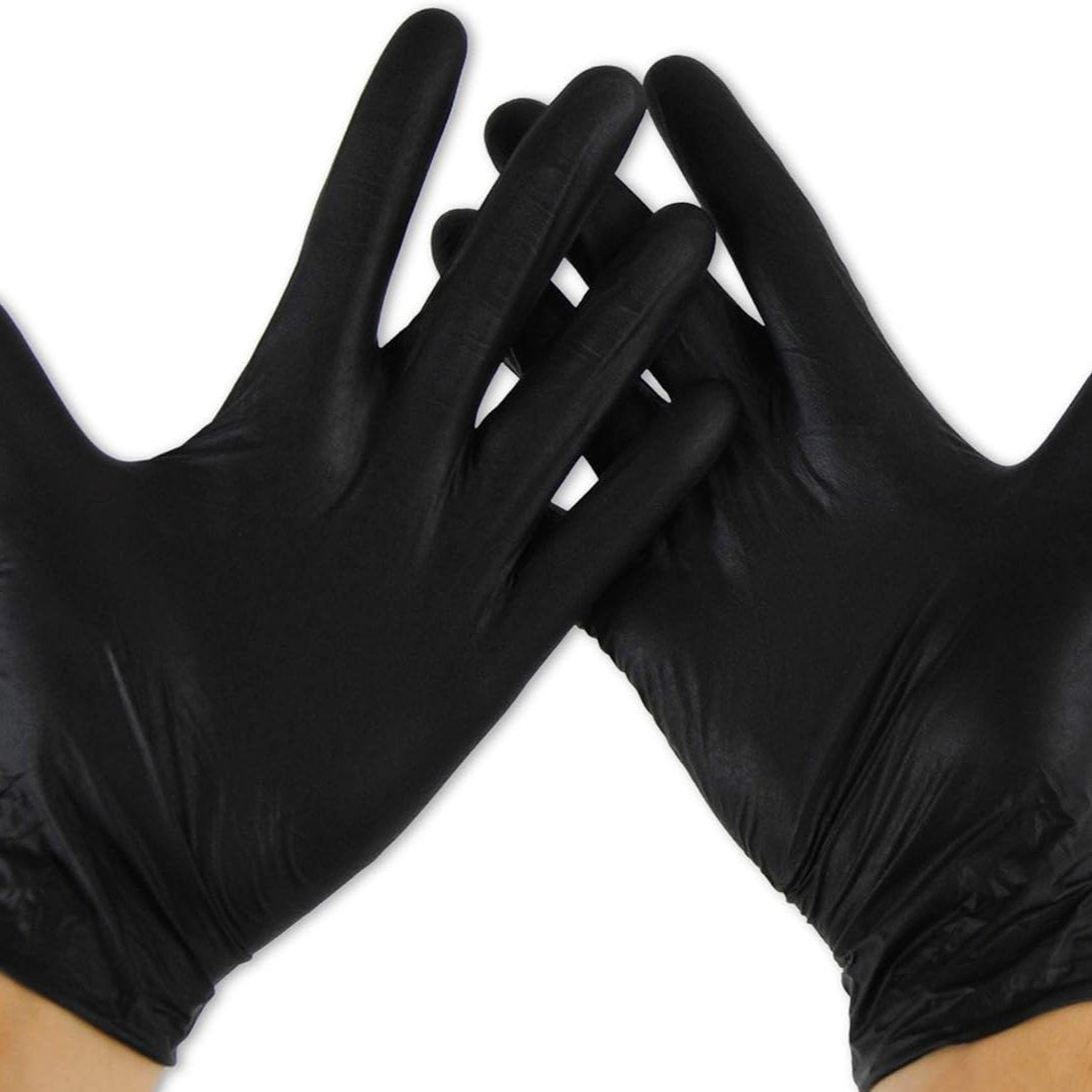 200 pièces/boîte Gants nitrile taille, gant nitrile noir, gants noir jetable non poudrés & sans latex, gants noir, gants de cuisine jetables, gants jetables noir en XS, S, M, L, XL, XXL