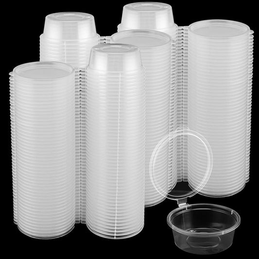 500 Pièces Pots à Sauce en Plastique avec Couvercle 50 ml Petit pot conservation Boîte à Sauce Transparente Boîtes de Alimentaires récipients à emporter pour les Sauces